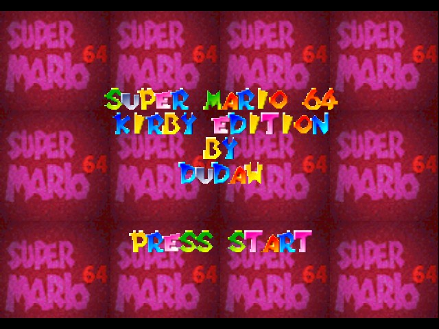 Super Mario 64 - Kirby Edition Title Screen